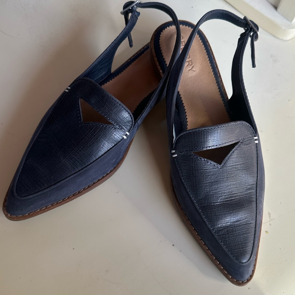 Sperry top sider  Navy Slingback flats  size 7.5